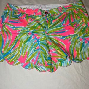 Lily Pulitzer Green/pink scalloped shorts